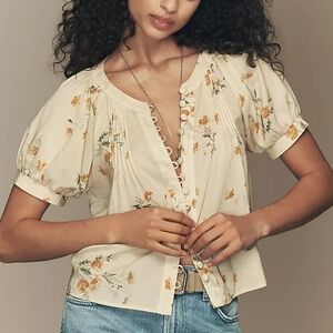 NWT Reformation Calia Buttondown Short-Sleeve Top XS / Mercy